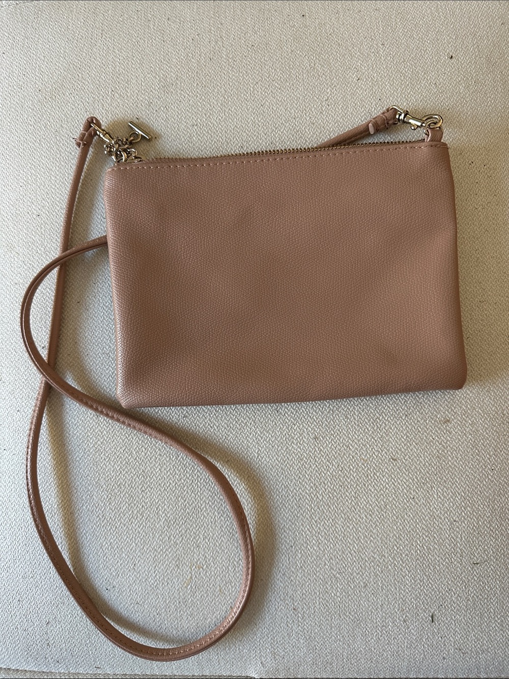 H&M Pebbled Crossbody Bag in Mauve Taupe